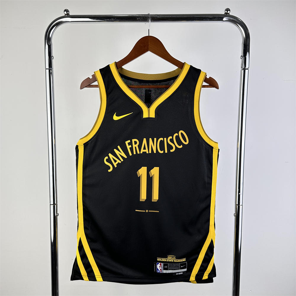 NBA Golden State Warriors 2024 V-Neck City Edition Black Jersey THOMPSON#11 S-XXL