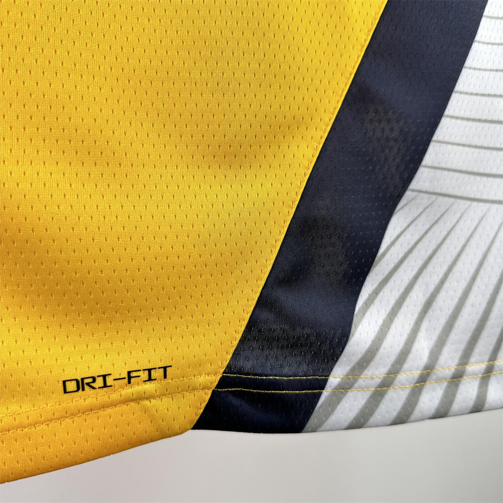 NBA Indiana Pacers 2024 JORDAN Edition V-Neck Yellow Jersey HALIBURTON#0 S-XXL