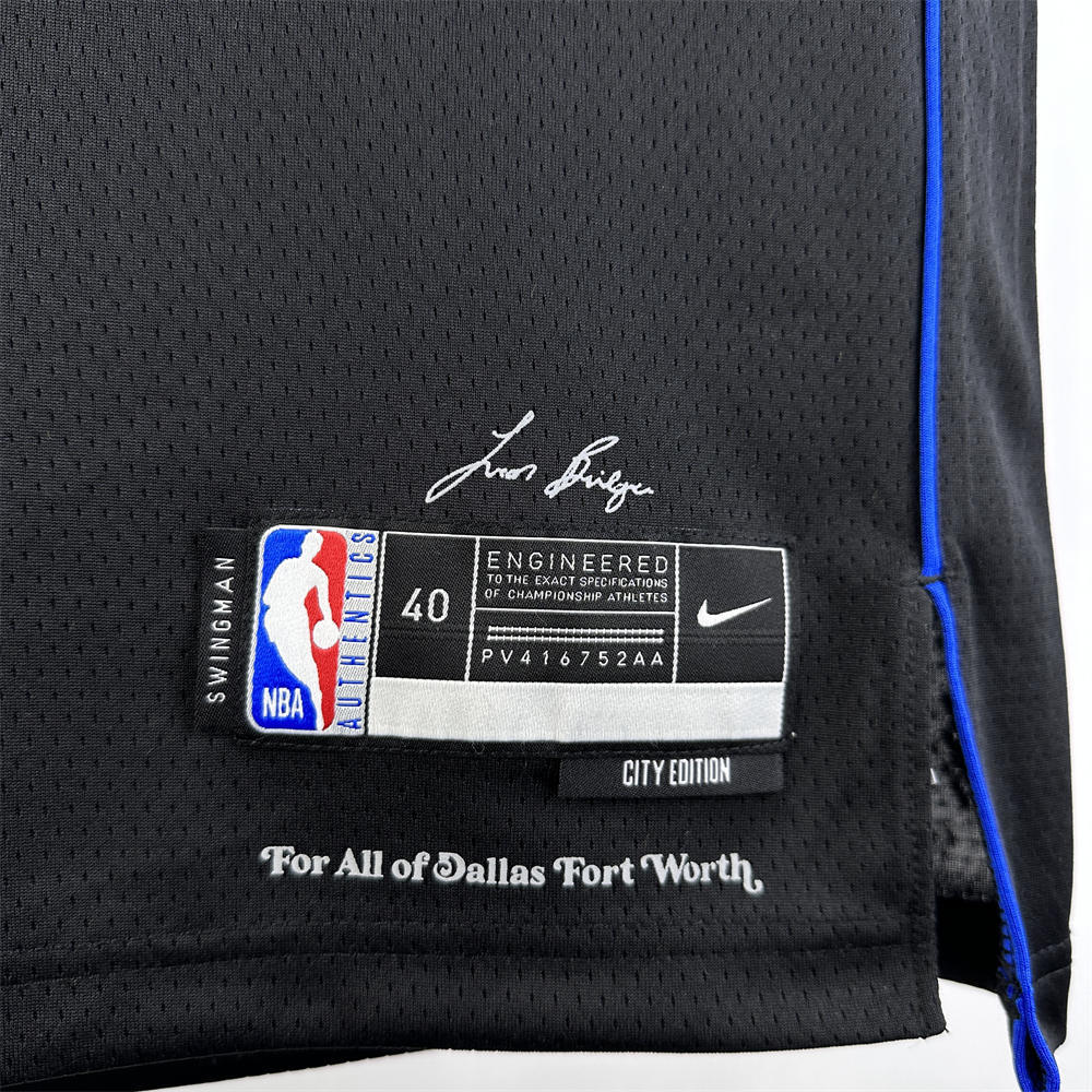 NBA Dallas Mavericks 2024 V-Neck Black Jersey DONCIC#77 S-XXL