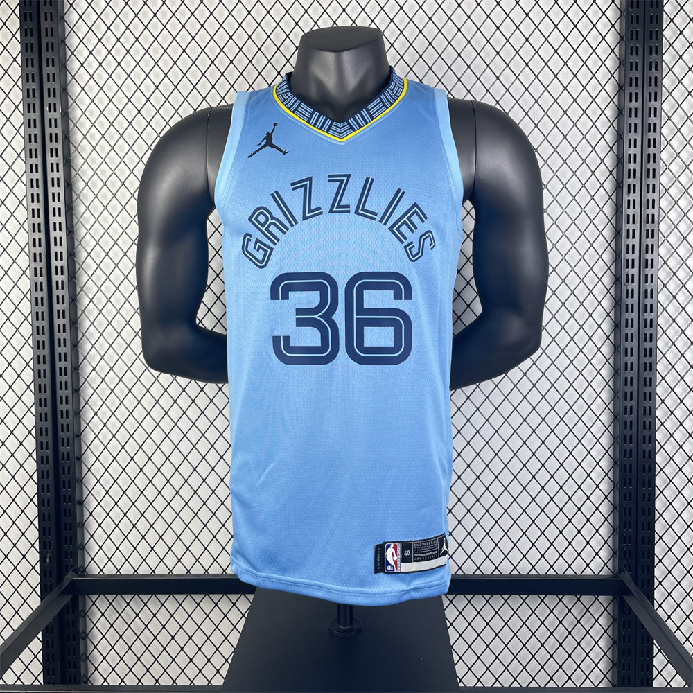 NBA Memphis Grizzies 2023 Round Neck Blue Jersey SMART#36 S-XXL