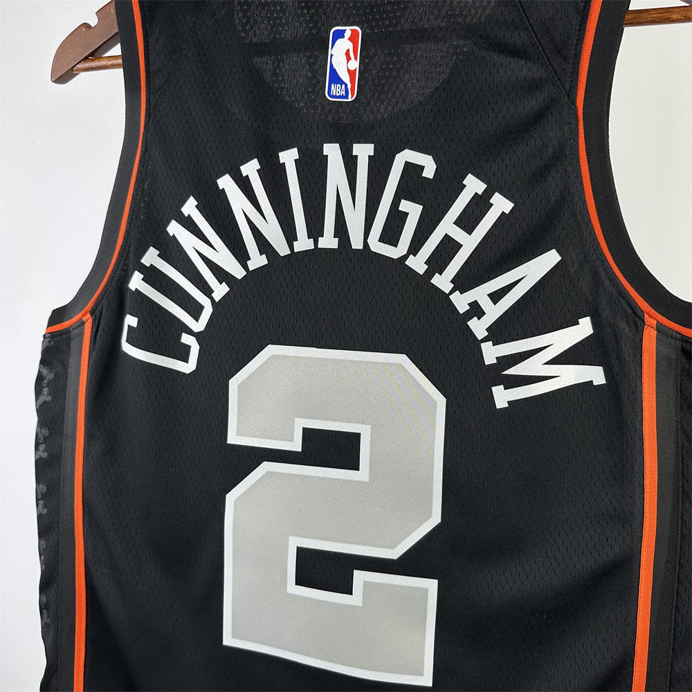 NBA Detroit Pistons 2023 CUNNINGHAM#2 Swingman City Edition Black Jersey S-XXL
