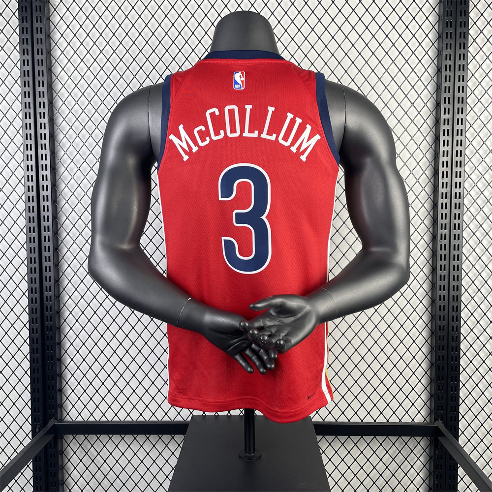 NBA New Orleans Pelicans Round Neck Red jersey McCOLLUM#3#1 S-XXL