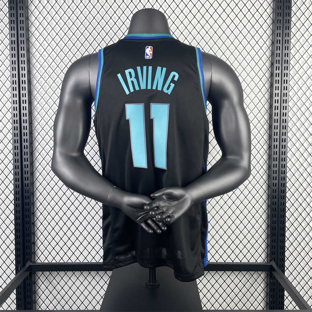 NBA Dallas Mavericks V-Neck Black Jersey IRVING#11 S-XXL