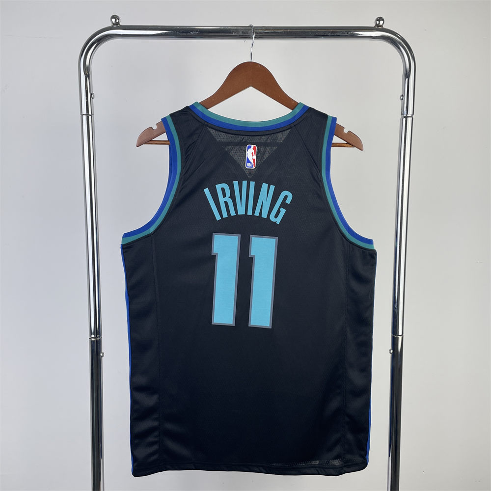 NBA Dallas Mavericks V-Neck Black Jersey IRVING#11 S-XXL