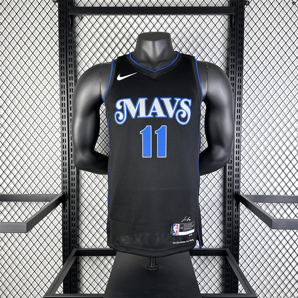 NBA Dallas Mavericks 2024 V-Neck Black Jersey IRVING#11 S-XXL