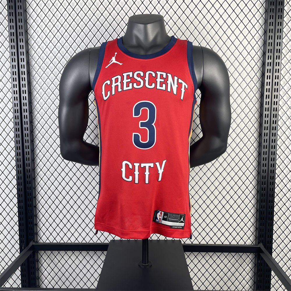 NBA New Orleans Pelicans Round Neck Red jersey McCOLLUM#3#1 S-XXL