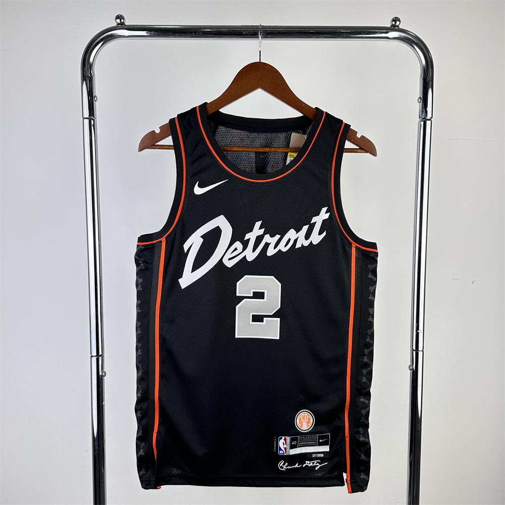 NBA Detroit Pistons 2023 CUNNINGHAM#2 Swingman City Edition Black Jersey S-XXL