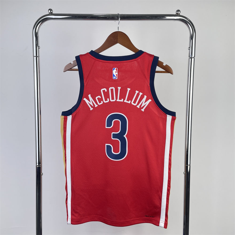 NBA New Orleans Pelicans Round Neck Red jersey McCOLLUM#3#1 S-XXL