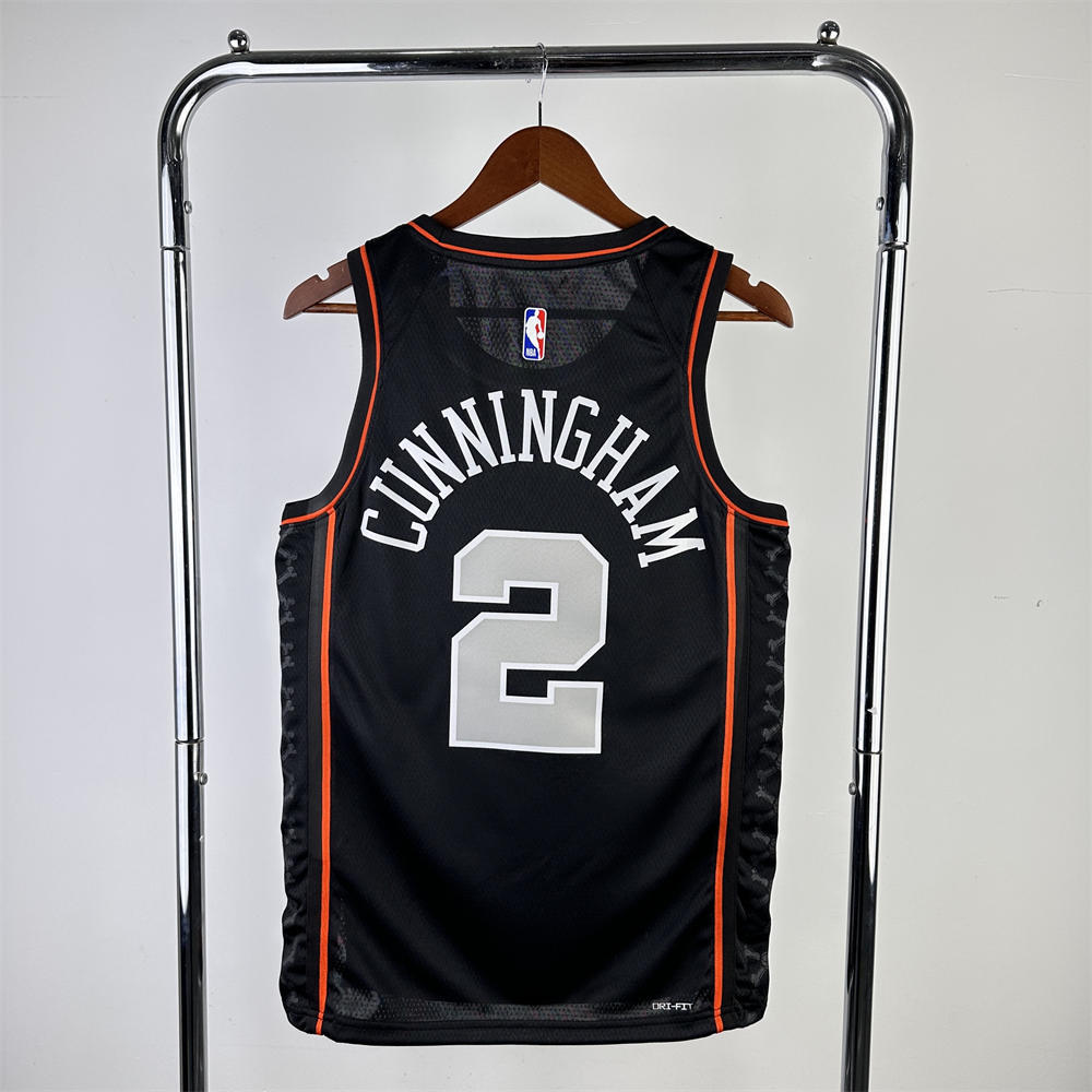 NBA Detroit Pistons 2023 CUNNINGHAM#2 Swingman City Edition Black Jersey S-XXL