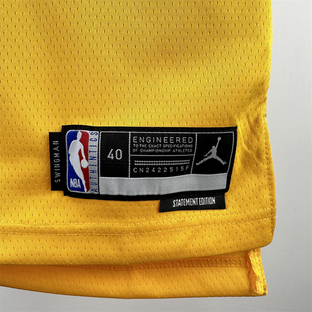 NBA Indiana Pacers 2024 JORDAN Edition V-Neck Yellow Jersey HALIBURTON#0 S-XXL