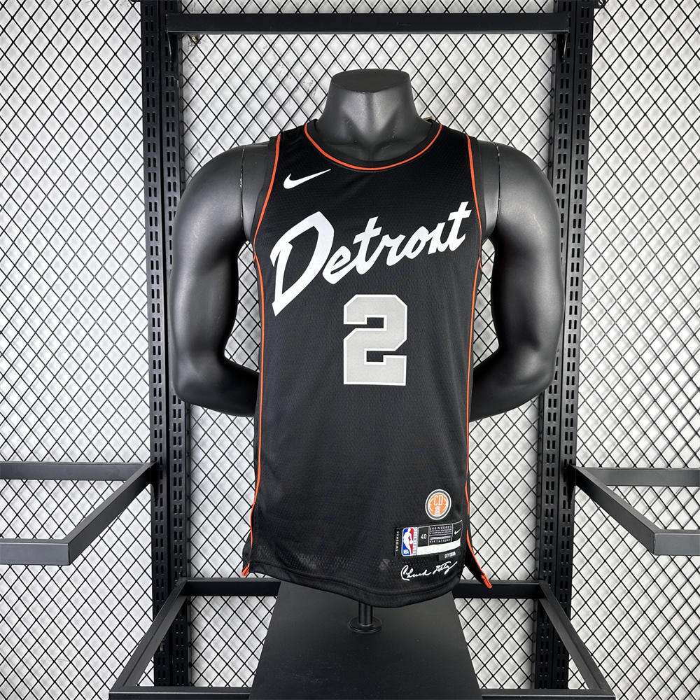NBA Detroit Pistons 2023 CUNNINGHAM#2 Swingman City Edition Black Jersey S-XXL