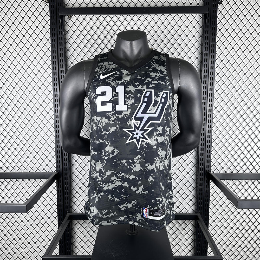 NBA San Antonio Spurs V-Neck Camouflage jersey DUNCAN#21 S-XXL