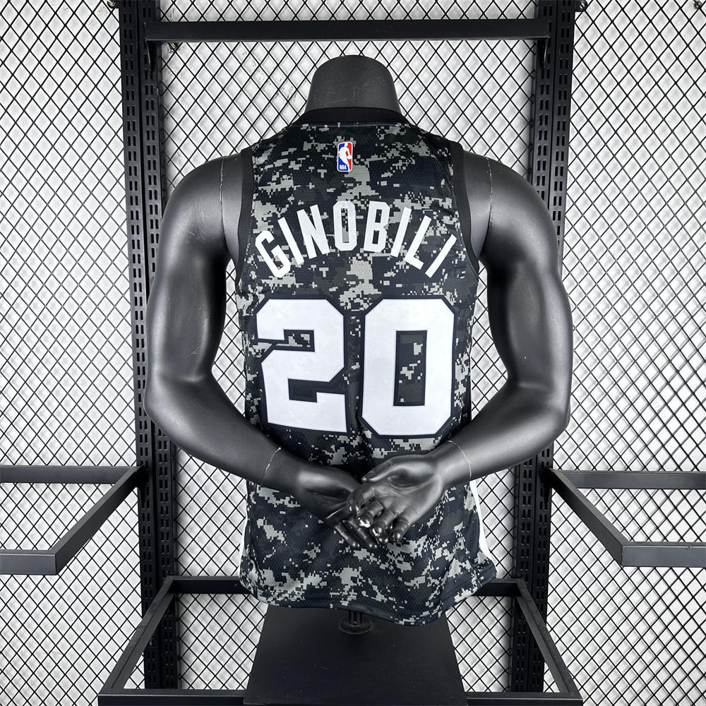 NBA San Antonio Spurs V-Neck Camouflage jersey GINOBILI#20 S-XXL