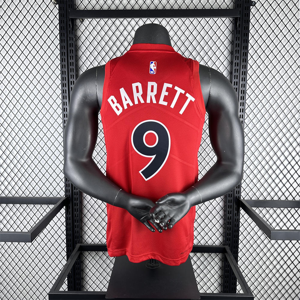 NBA Toronto Raptors V-Neck Red Jersey BARRETT#9 S-XXL