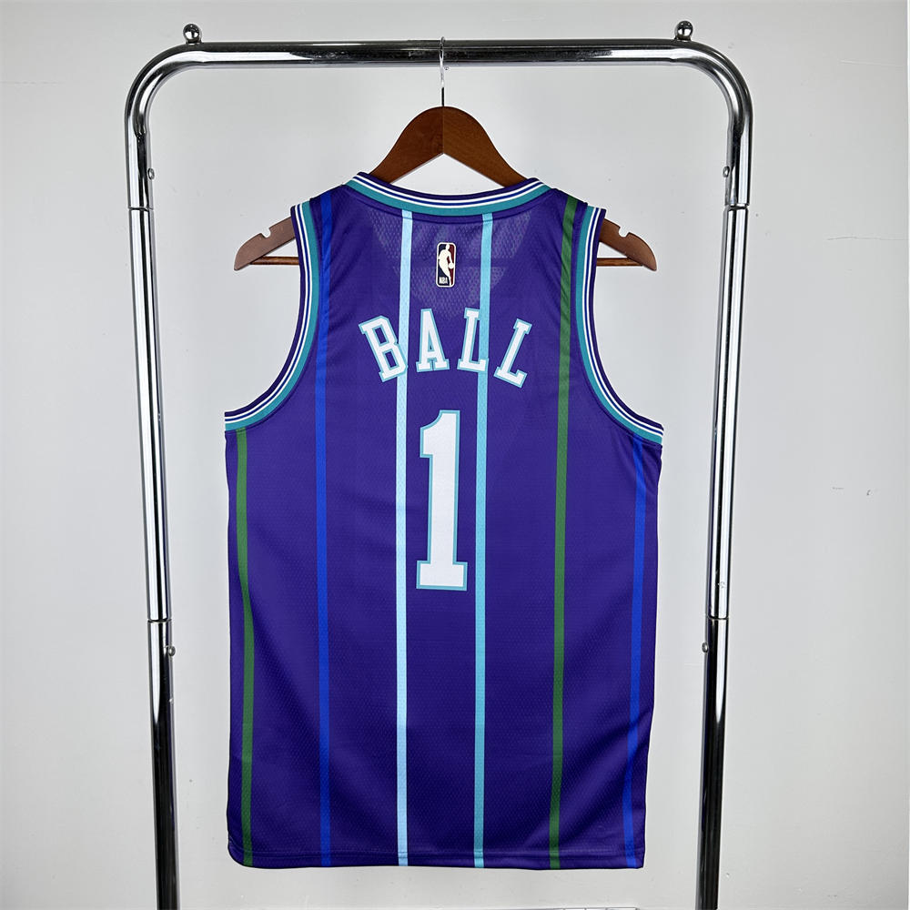 NBA Charlotte Hornets BALL#1 2019/20 Jordan Brand Purple Statement Edition Swingman Jersey S-XXL