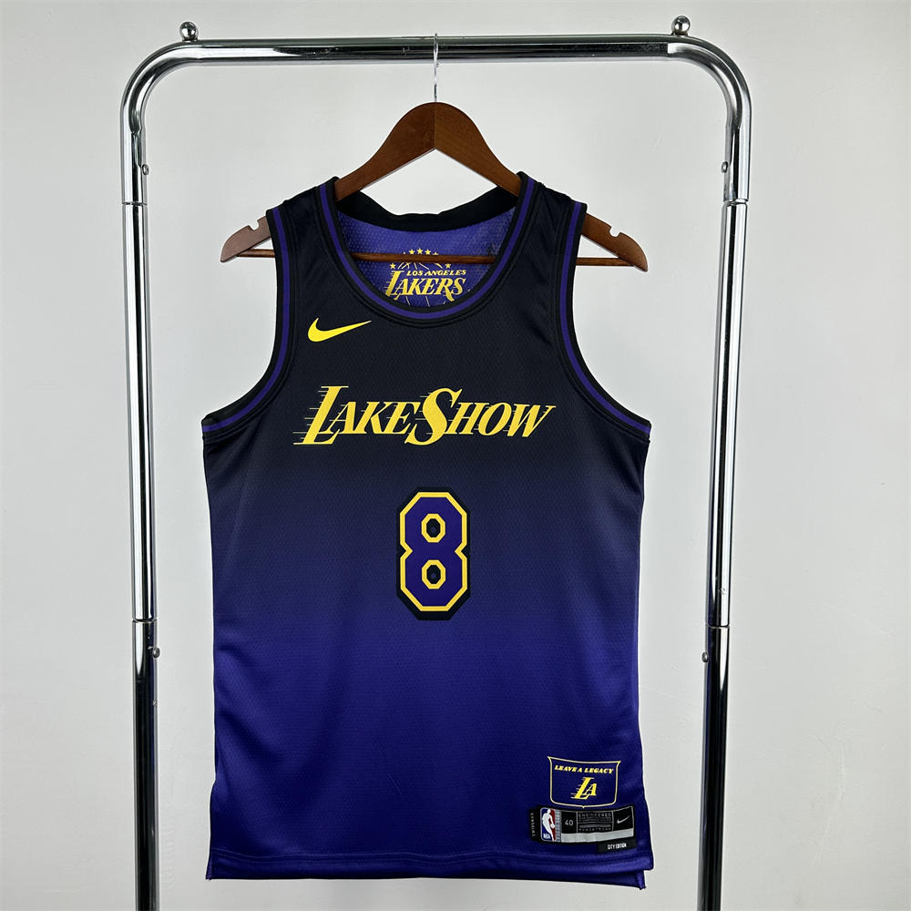 NBA Los Angeles Lakers 24/25 City Edition Purple Jersey BRYANT#8 S-XXL