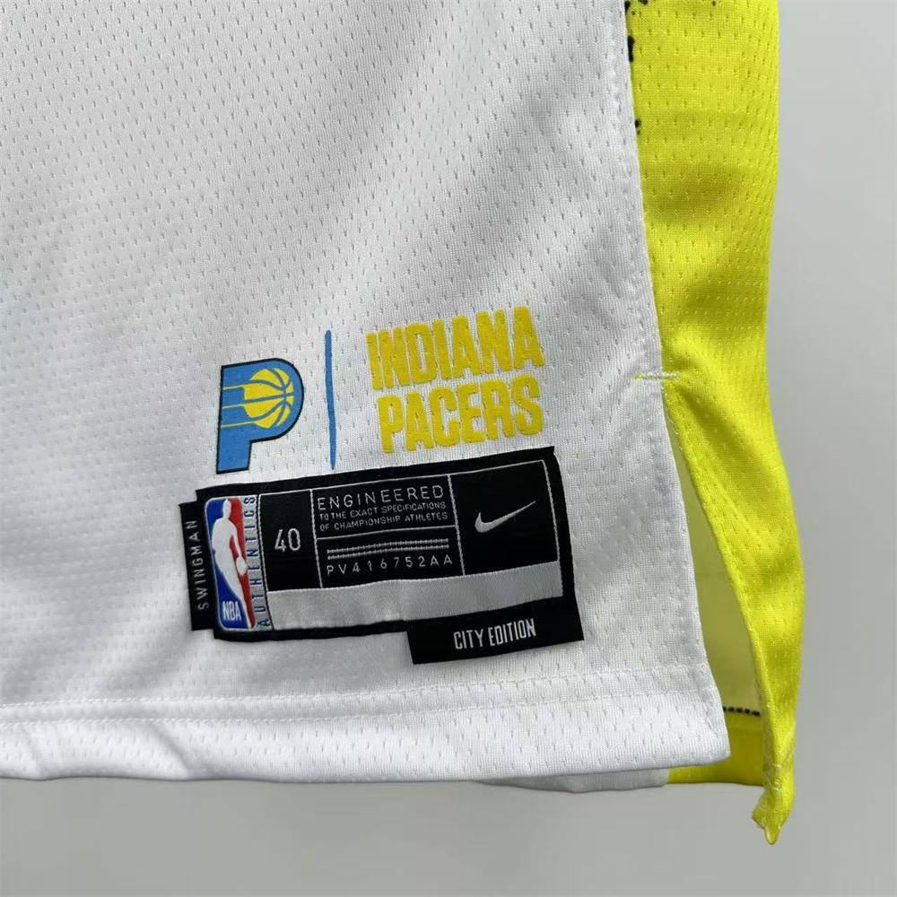 NBA Indiana Pacers 24/25 City Edition V-Neck White Jersey HALIBURTON#0 S-XXL