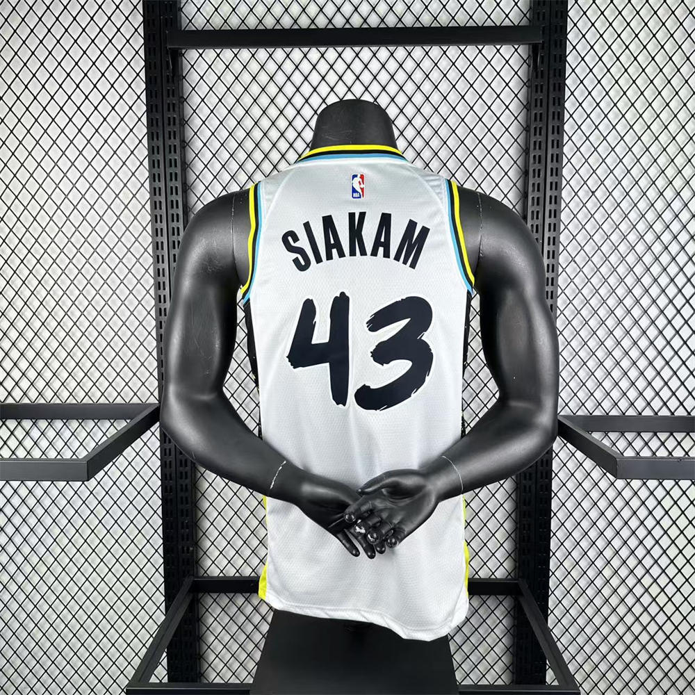 NBA Indiana Pacers 24/25 City Edition V-Neck White Jersey SIAKAM#43 S-XXL