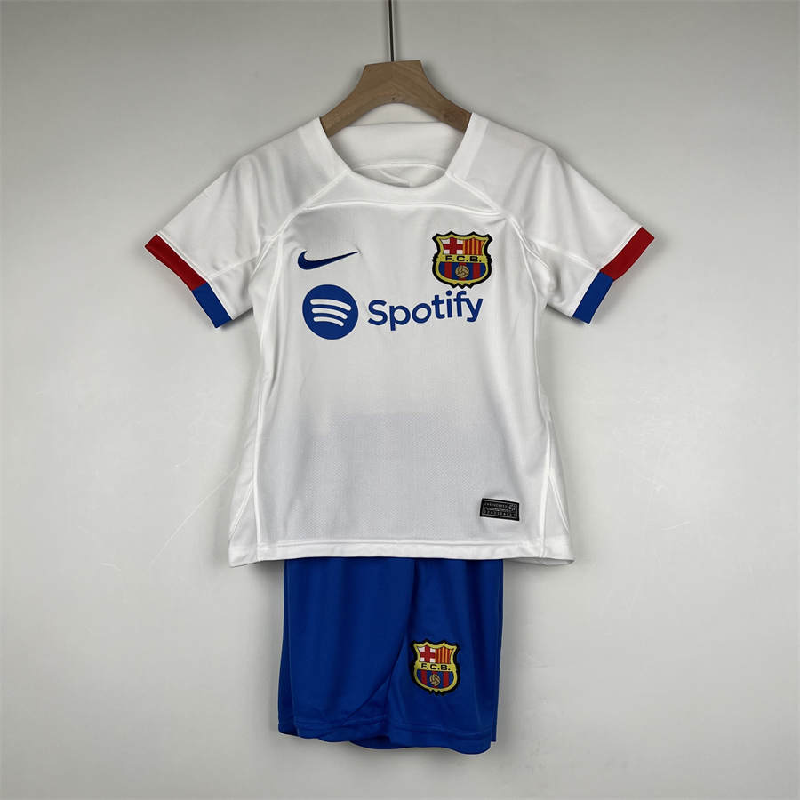 23/24 Kids Barcelona Away jersey Kid Kits Size 16-28