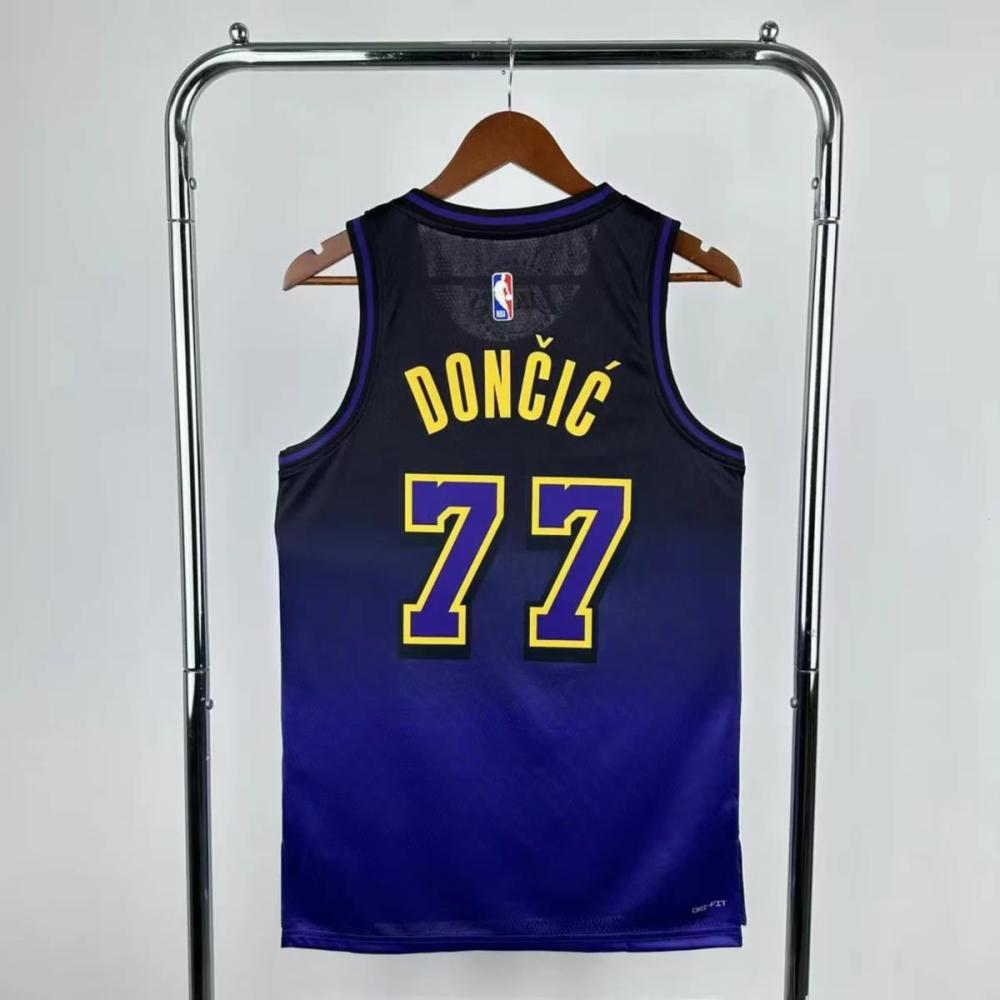 NBA Los Angeles Lakers Dončić#77 2025 City Edition Purple Jersey S-XXL