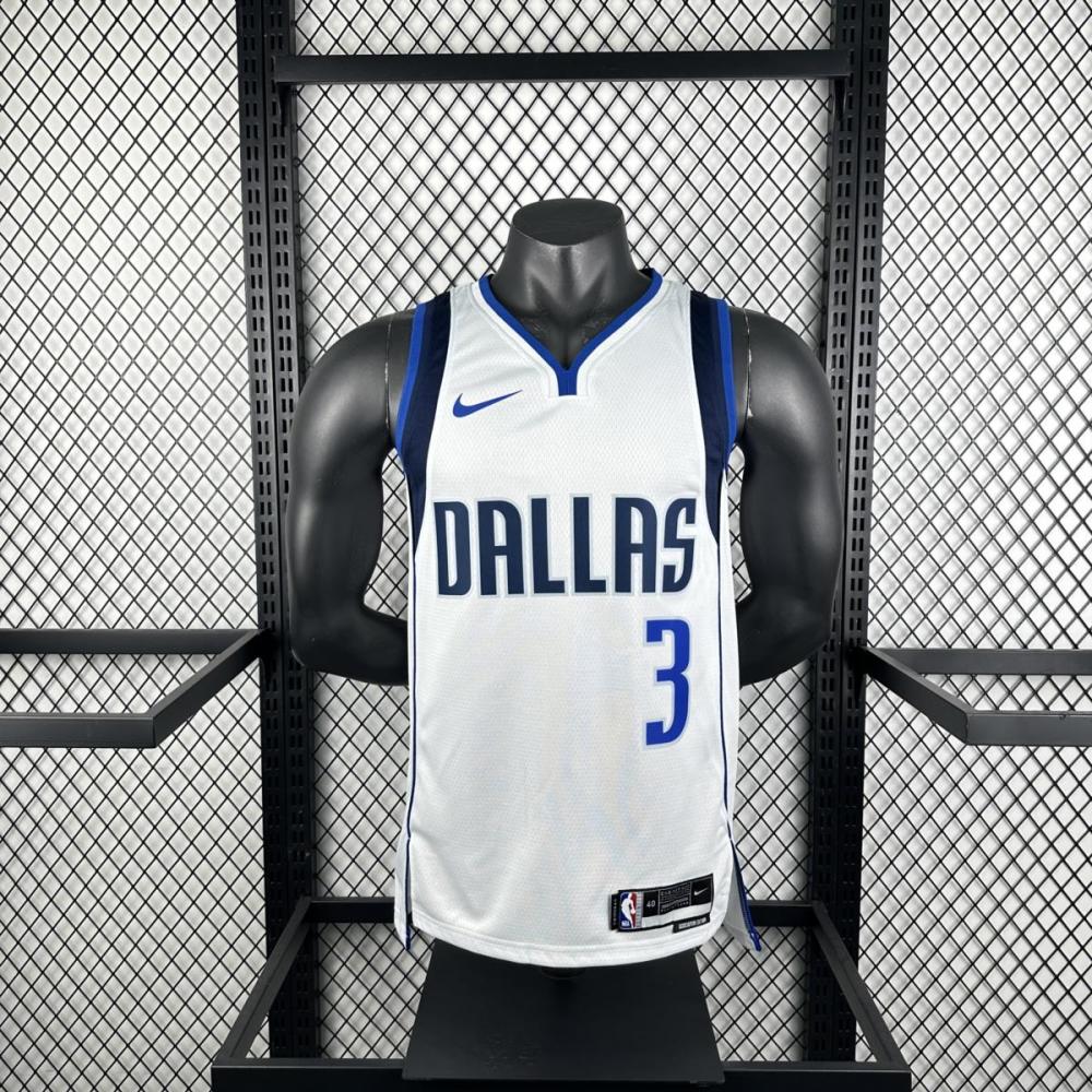NBA Dallas Mavericks V-Neck White Jersey DAVIS#3 S-XXL