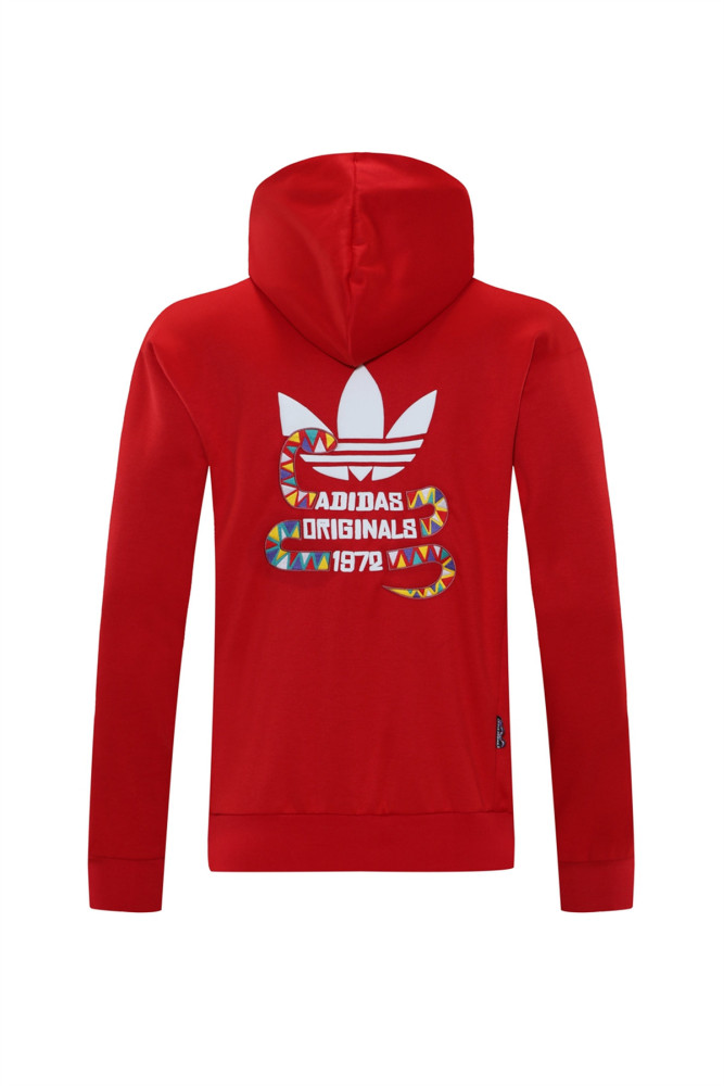 2025 Adidas Red Hoodie Jacket Kit Set Football Team Shirt Sports Fashion