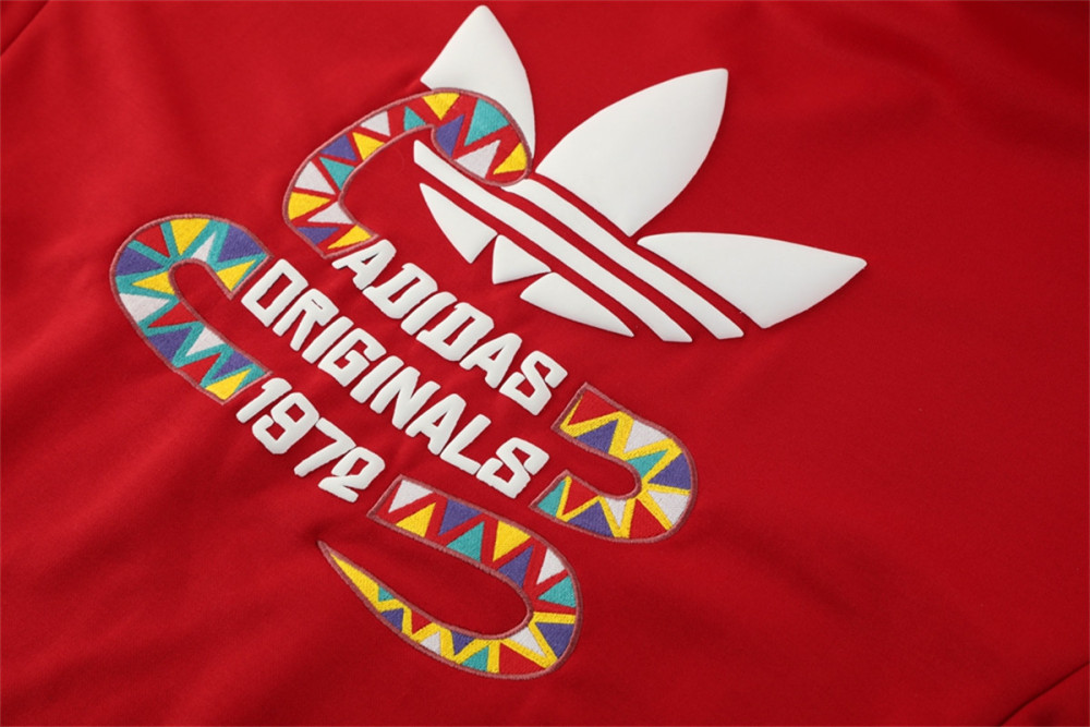 2025 Adidas Red Hoodie Jacket Kit Set Football Team Shirt Sports Fashion