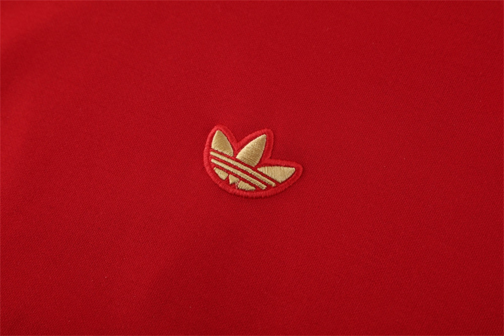 2025 Adidas Red Hoodie Jacket Kit Set Football Team Shirt Sports Fashion