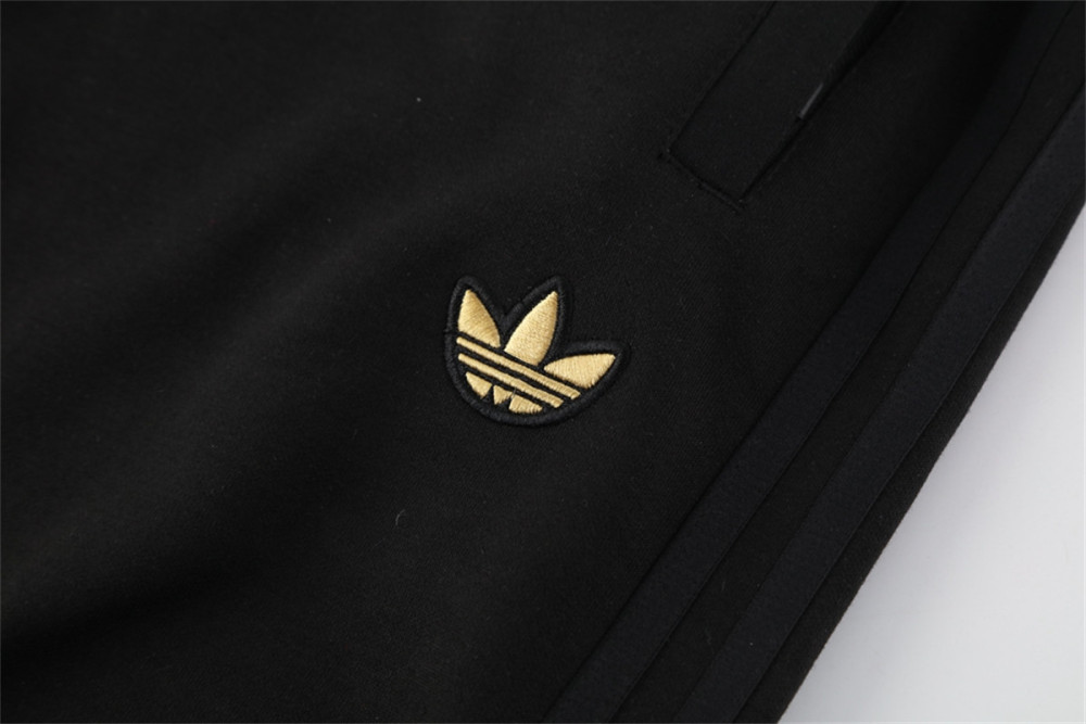 2025 Adidas Black Hoodie Jacket Kit Set Football Team Shirt Sports Fashion