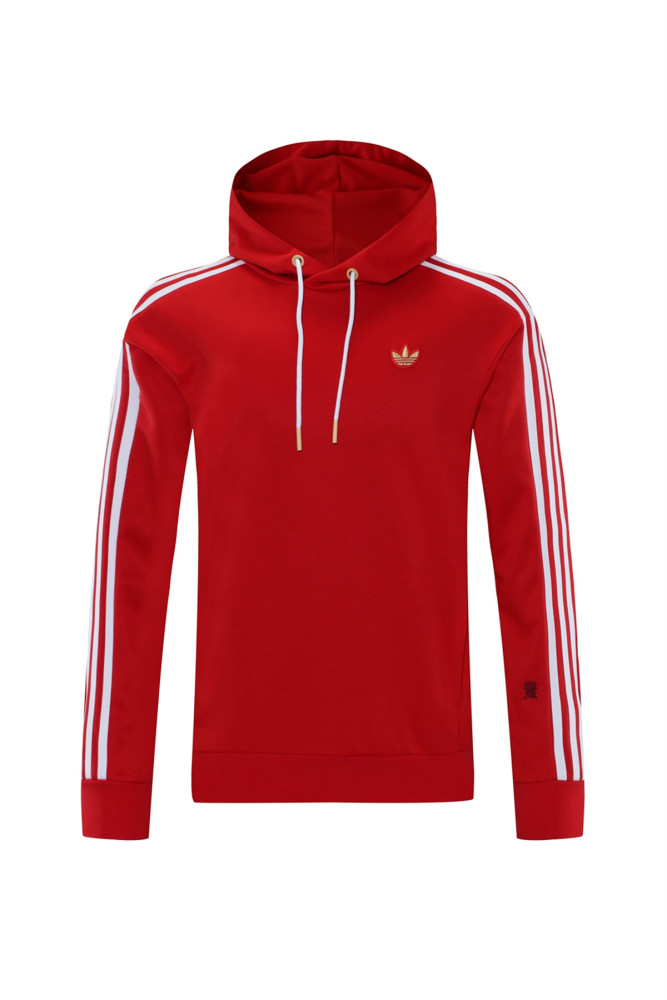 2025 Adidas Red Hoodie Jacket Kit Set Football Team Shirt Sports Fashion