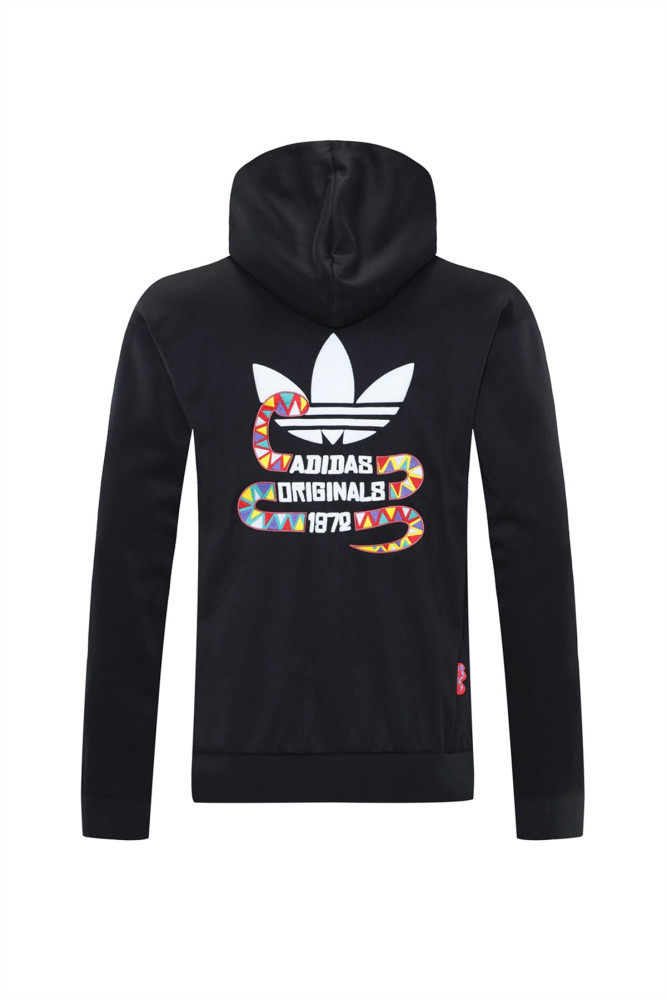 2024 Adidas Black Hoodie Jacket Kit Set Football Team Shirt Sports Fashion