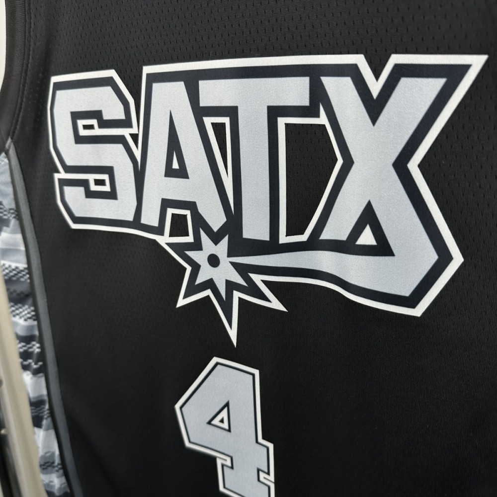 NBA San Antonio Spurs V-Neck Black jersey FOX#4 S-XXL