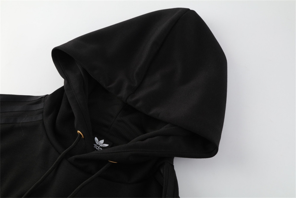 2024 Adidas Black Hoodie Jacket Kit Set Football Team Shirt Sports Fashion