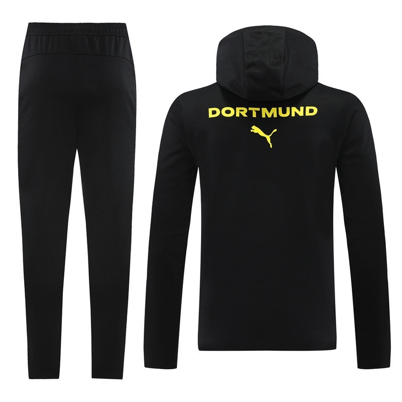 2024 Dortmund Black Hoodie Jacket Kit Set Football Team Shirt Sports Fashion
