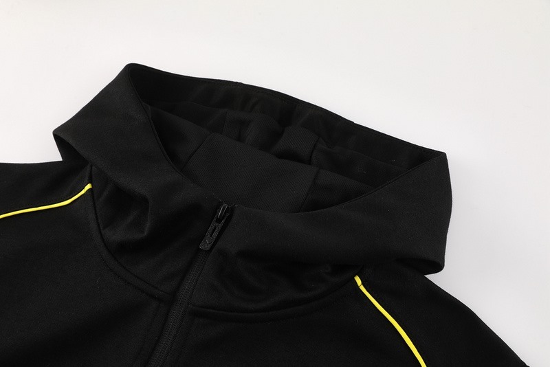 2024 Dortmund Black Hoodie Jacket Kit Set Football Team Shirt Sports Fashion
