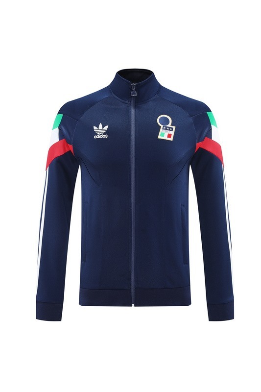 2024 Italy Royal Blue Hoodie Jacket Kit Set Football Team Shirt Sports Fashion