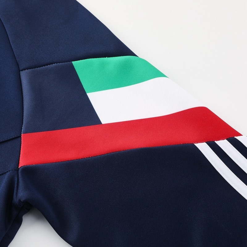 2024 Italy Royal Blue Hoodie Jacket Kit Set Football Team Shirt Sports Fashion