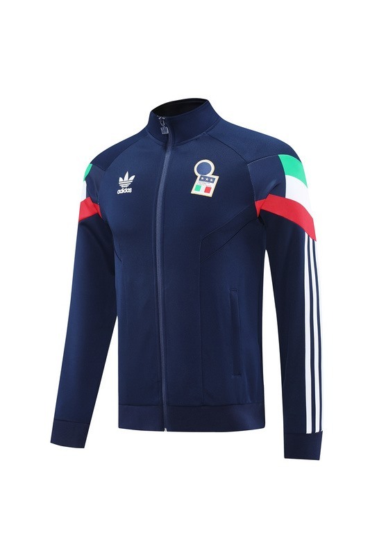 2024 Italy Royal Blue Hoodie Jacket Kit Set Football Team Shirt Sports Fashion