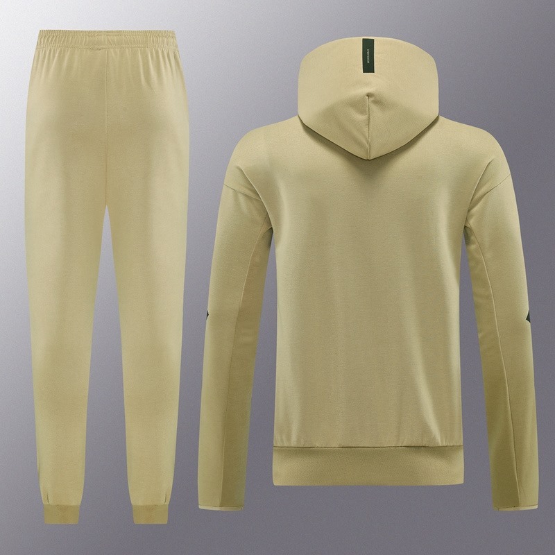 2024 Adidas Khaki Hoodie Jacket Kit Set Football Team Shirt Sports Fashion