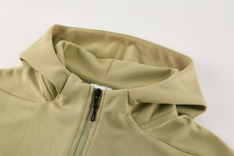2024 Adidas Khaki Hoodie Jacket Kit Set Football Team Shirt Sports Fashion