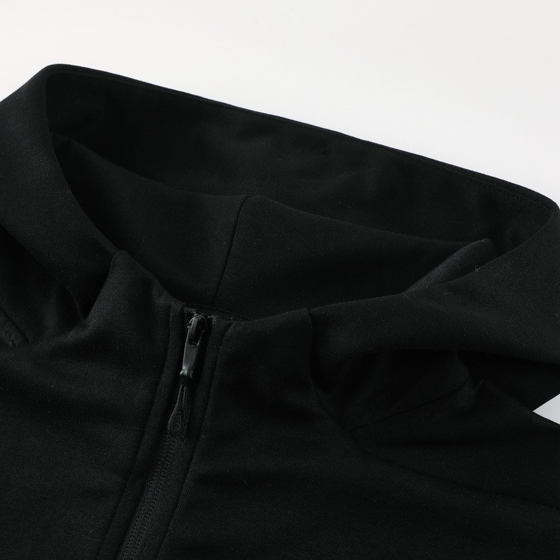 2024 Adidas Black Hoodie Jacket Kit Set Football Team Shirt Sports Fashion