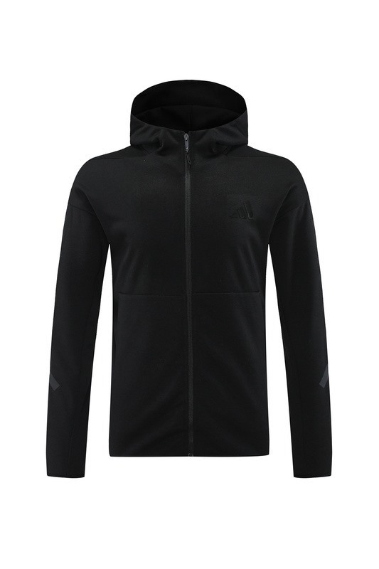 2024 Adidas Black Hoodie Jacket Kit Set Football Team Shirt Sports Fashion