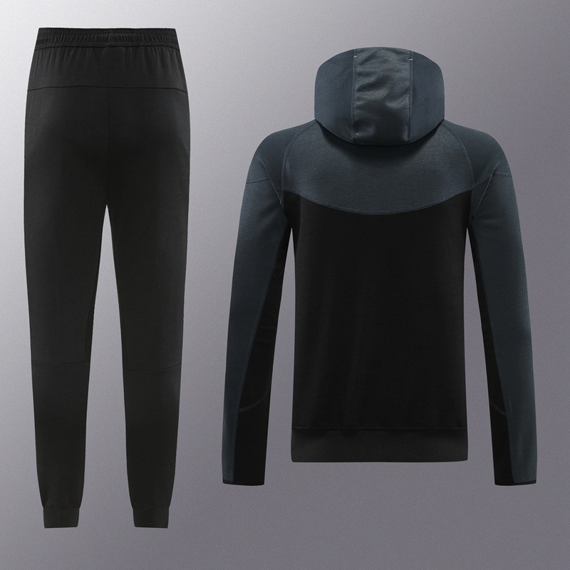 2024 Nike Black Hoodie Jacket Kit Set Football Team Shirt Sports Fashion