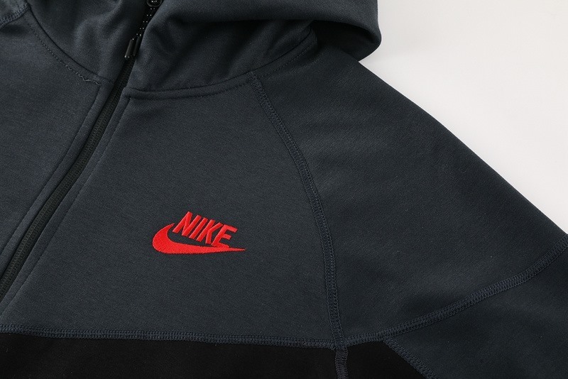 2024 Nike Black Hoodie Jacket Kit Set Football Team Shirt Sports Fashion