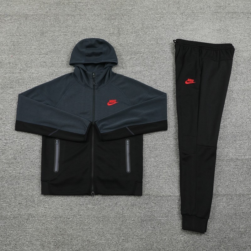 2024 Nike Black Hoodie Jacket Kit Set Football Team Shirt Sports Fashion