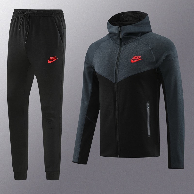 2024 Nike Black Hoodie Jacket Kit Set Football Team Shirt Sports Fashion