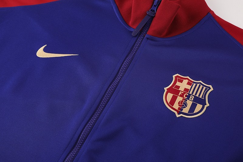 2024 Barcelona Blue Jacket Training Suit Set Football Team Shirt Sports Fashion