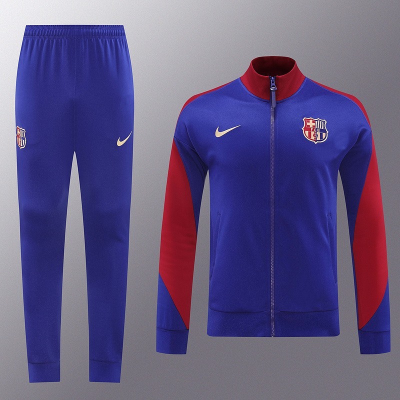 2024 Barcelona Blue Jacket Training Suit Set Football Team Shirt Sports Fashion