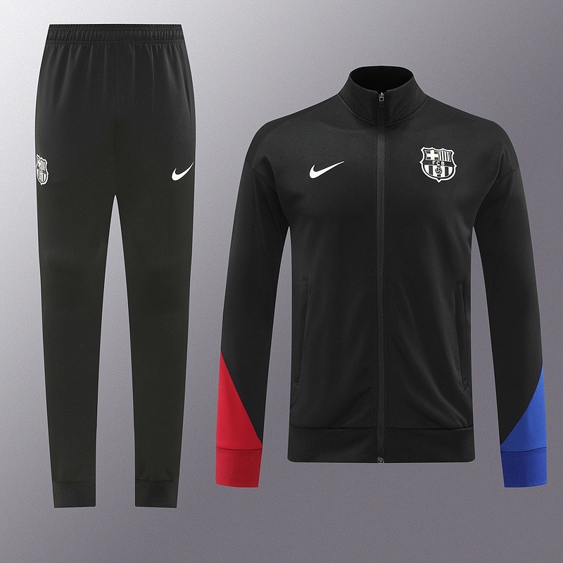 2024 Barcelona Black Jacket Training Suit Set Football Team Shirt Sports Fashion