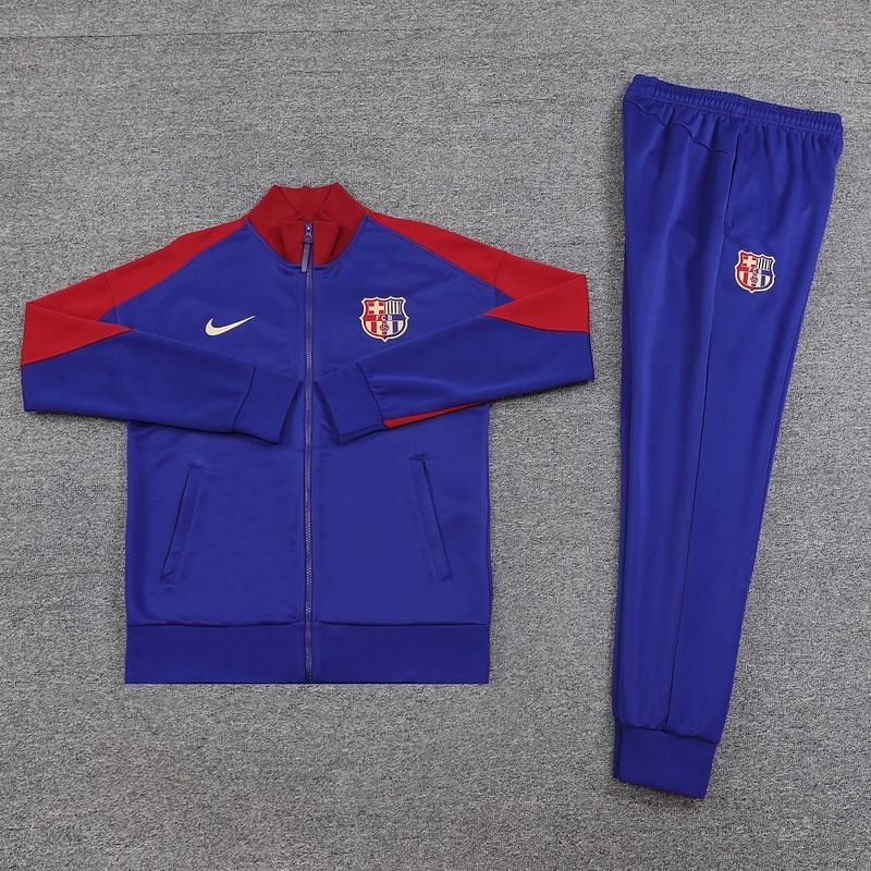 2024 Barcelona Blue Jacket Training Suit Set Football Team Shirt Sports Fashion
